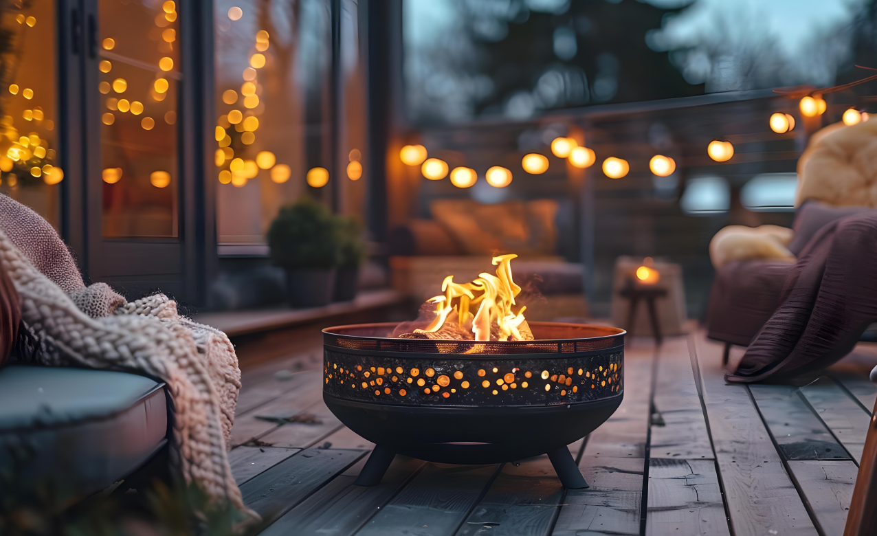 RealtyAssist blog featured image showing an outdoor entertaining area with a fire pit, representing property preparation before spring