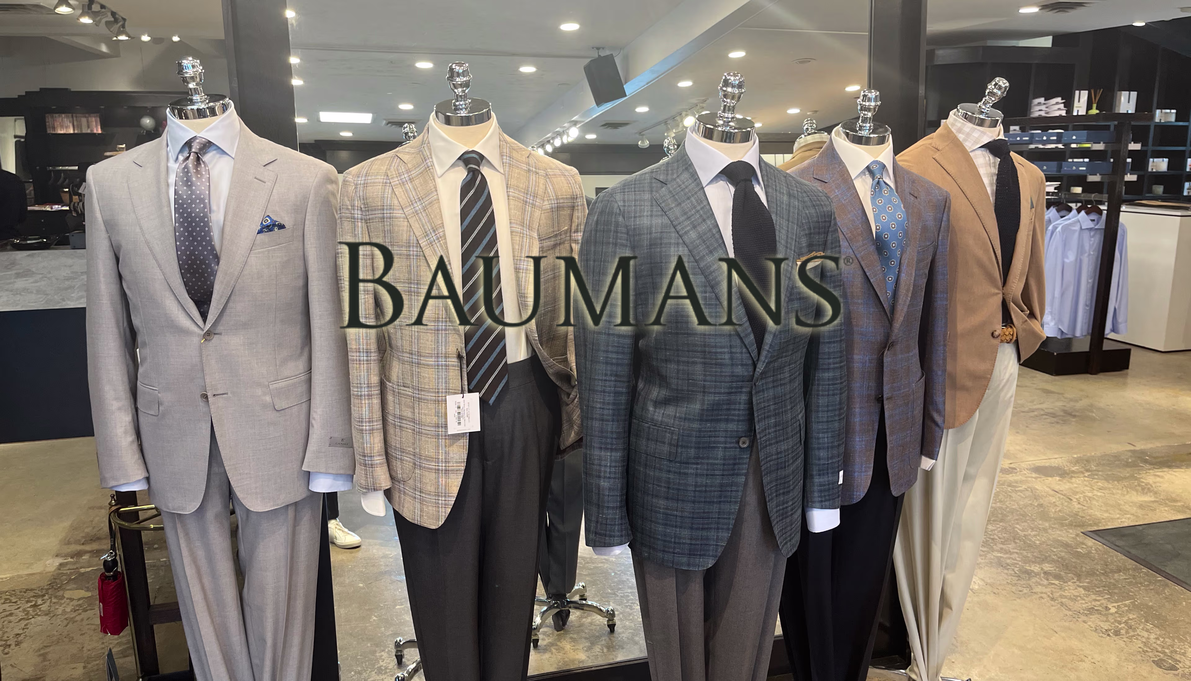 Baumane Fine Clothing showroom.