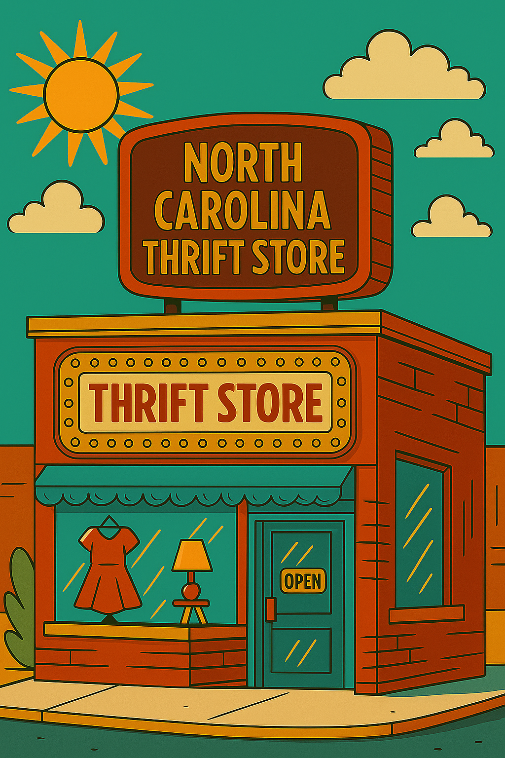 animated thrift store building