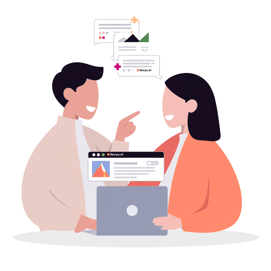 A couple booking a hotel and a trip