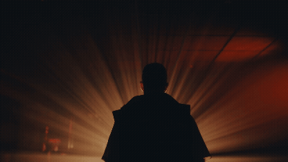 Projection lighting and expressive posing from a music video shoot in Melbourne