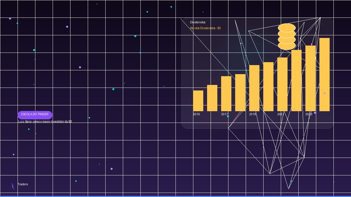 Gráfico de barras crescentes representando dividendos acumulados como na estratégia de Luiz Barsi