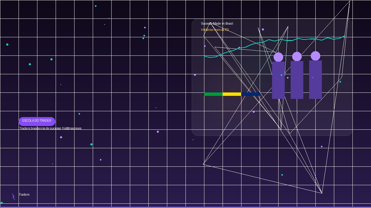 Silhuetas de traders brasileiros com gráfico da B3 ao fundo representando sucesso