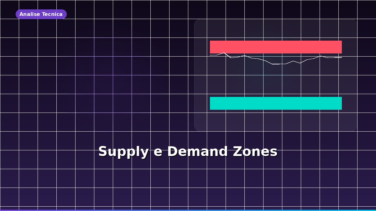 Gráfico com zonas de supply e demand destacadas mostrando rejeição de preço