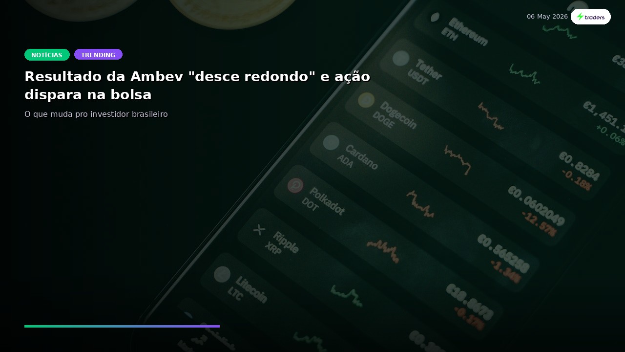 Resultado da Ambev "desce redondo" e ação dispara na bolsa