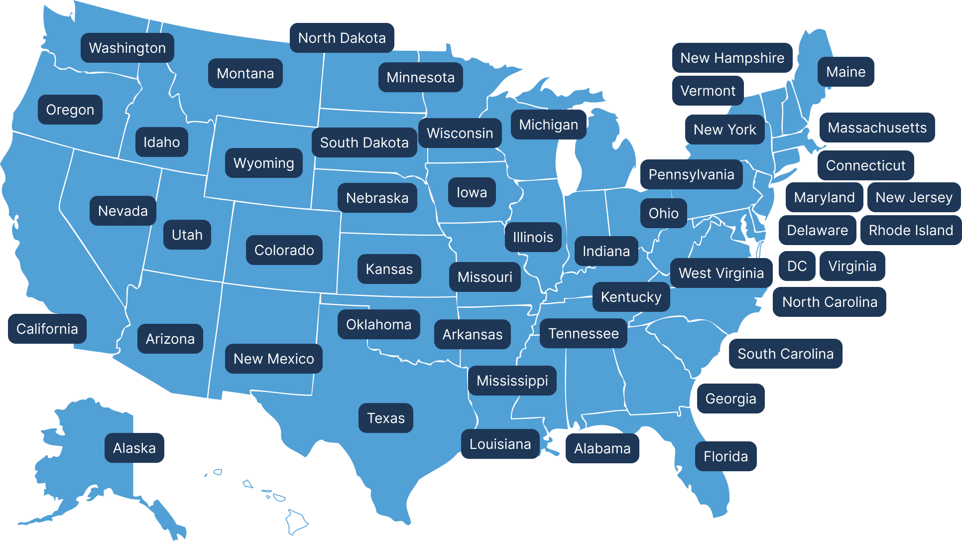 Platinum Capital Advisors - licensed states map