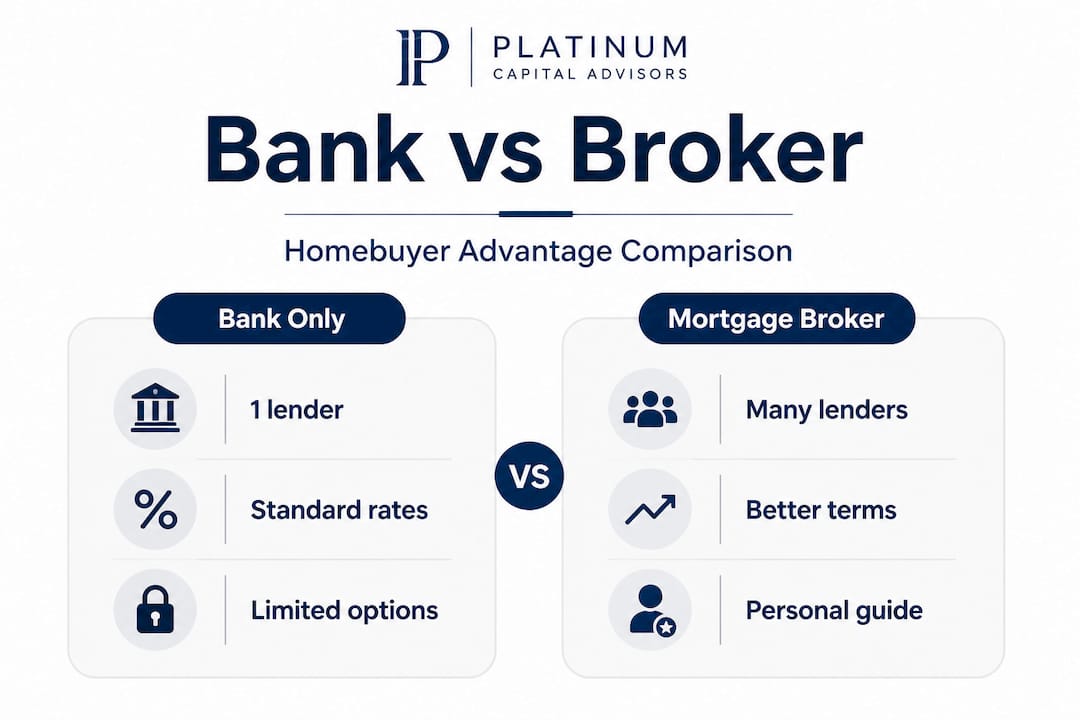 Infographic comparing banks and mortgage brokers