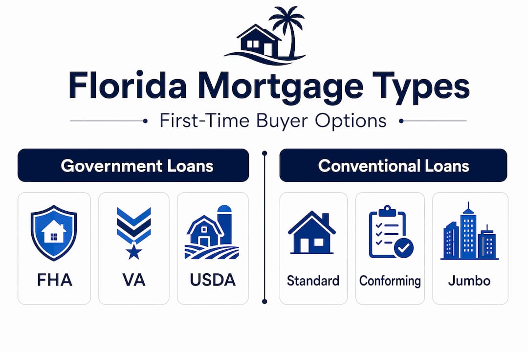 Infographic comparing Florida mortgage types