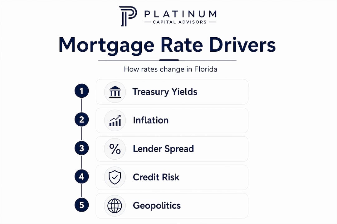 Infographic on mortgage rate drivers in Florida