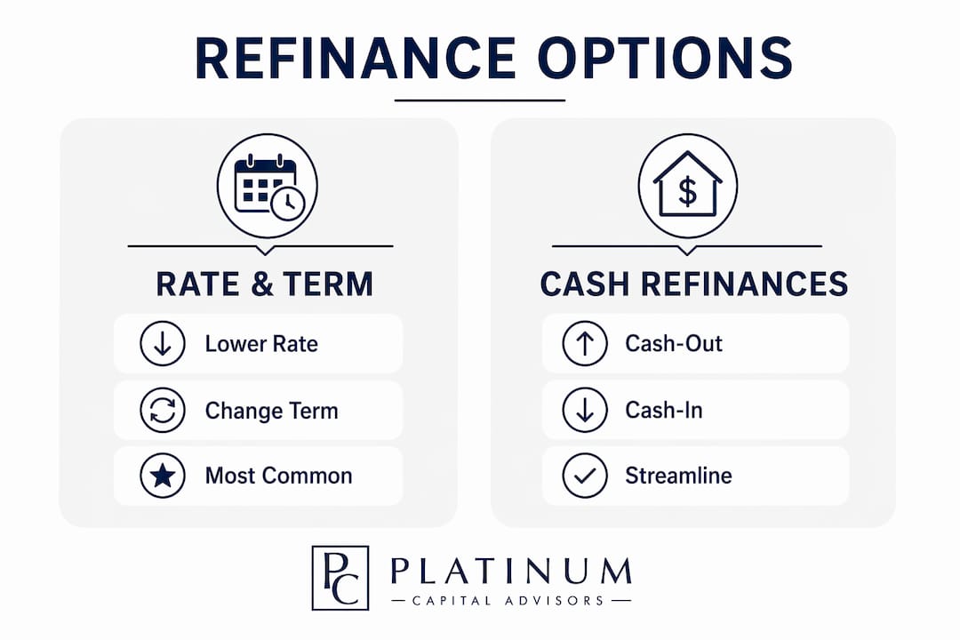 Infographic comparing mortgage refinance options