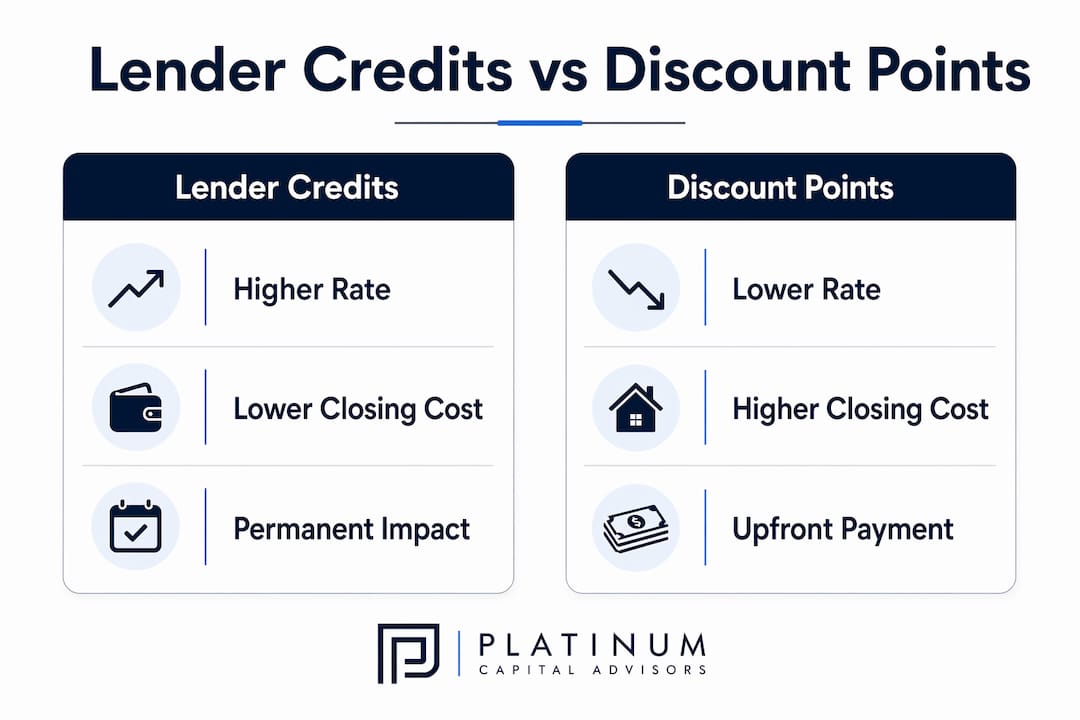 Infographic comparing lender credits and discount points