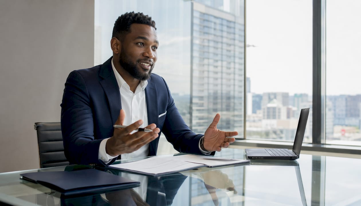 Loan officer discussing mortgage payoff details