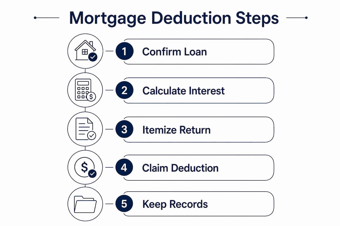 Infographic showing mortgage deduction claim steps