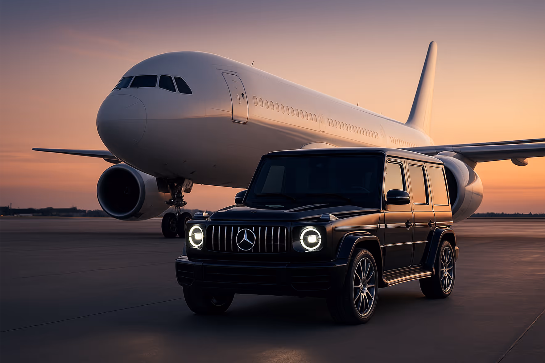 Airplane Emirates G-wagon luxury VIP transfer 30-70% off
