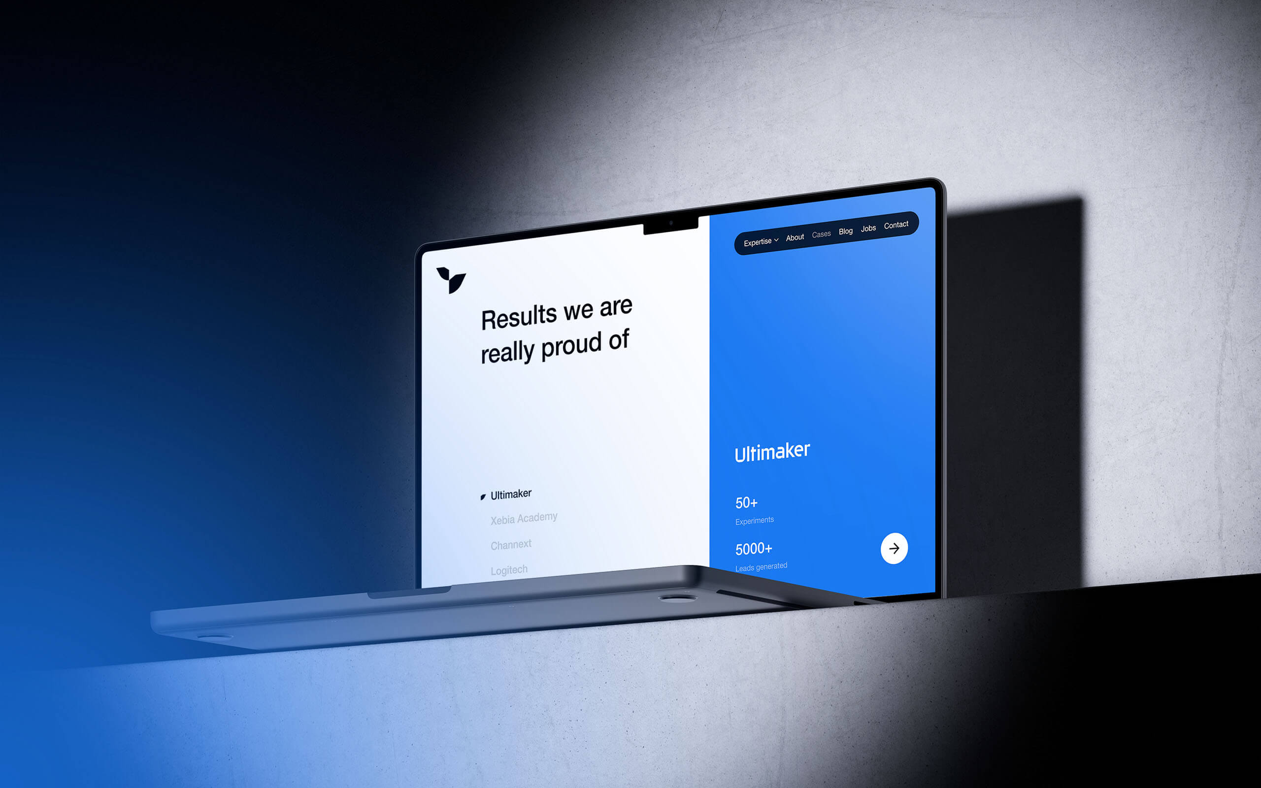 Visual impression of a the website design for Dapper.