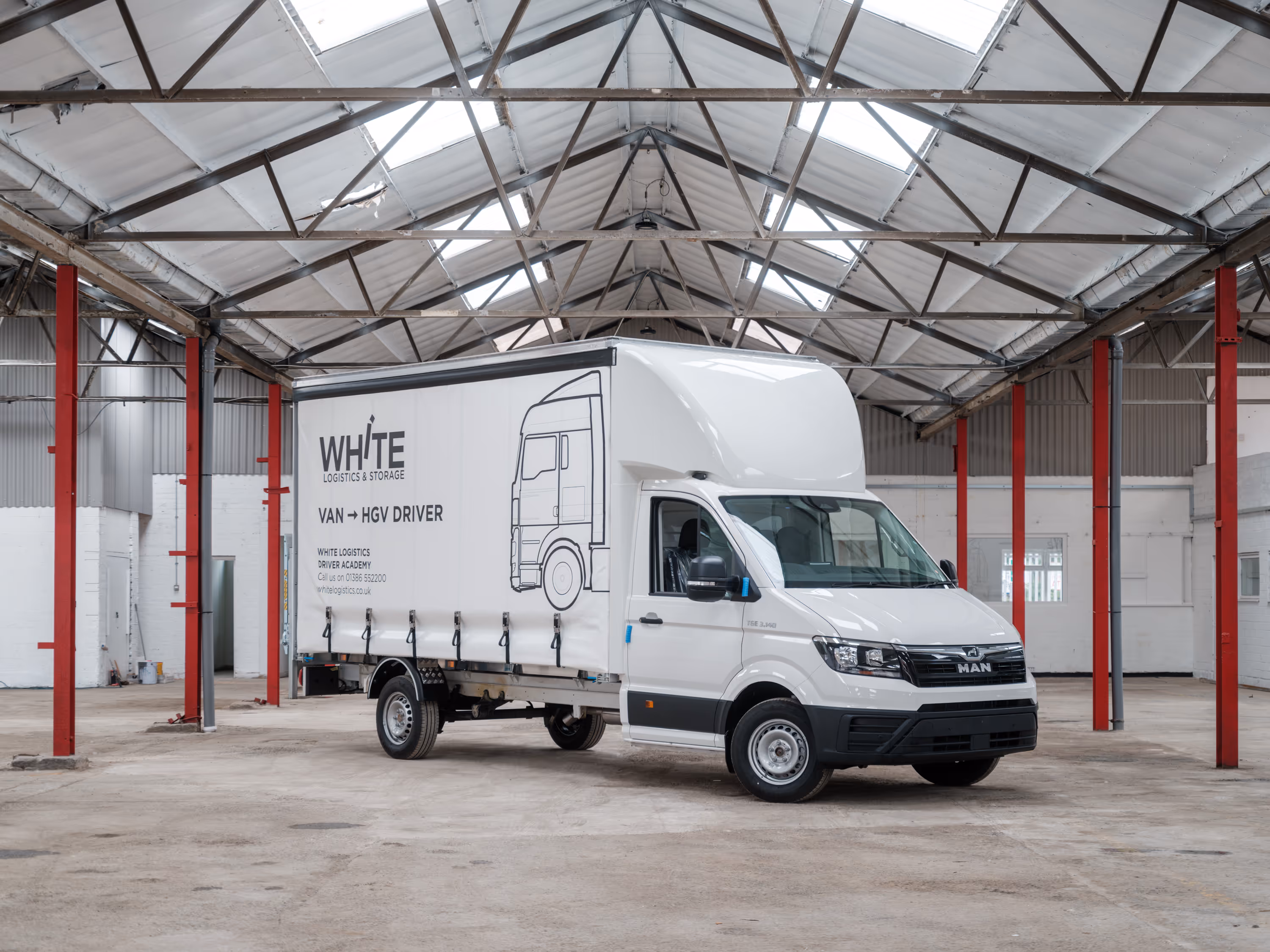 White Logistics and Storage MAN TGE 3.5 tonne truck with bodybuild work by WCC.