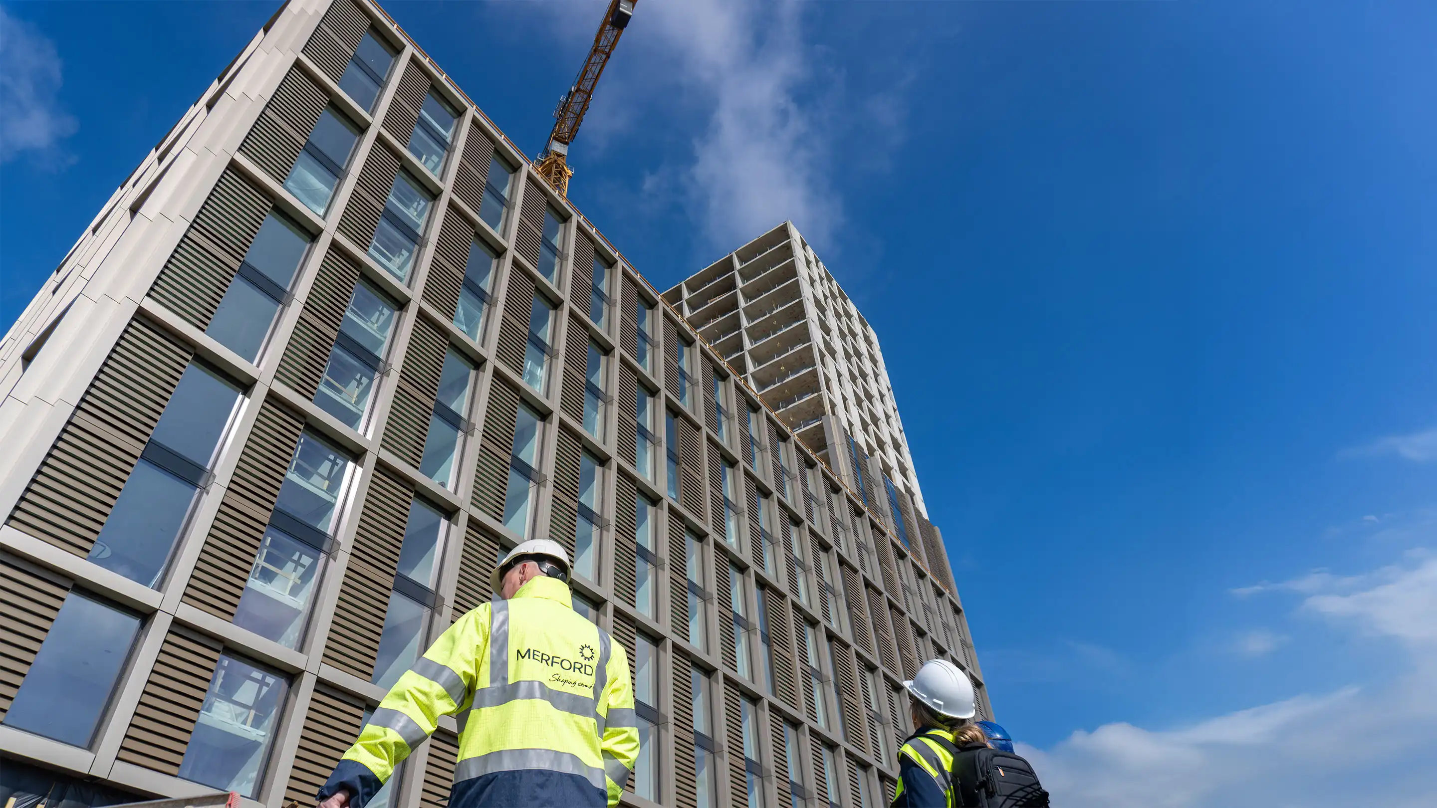 Merford employees at the Canvas Living building in Brainpark Rotterdam.