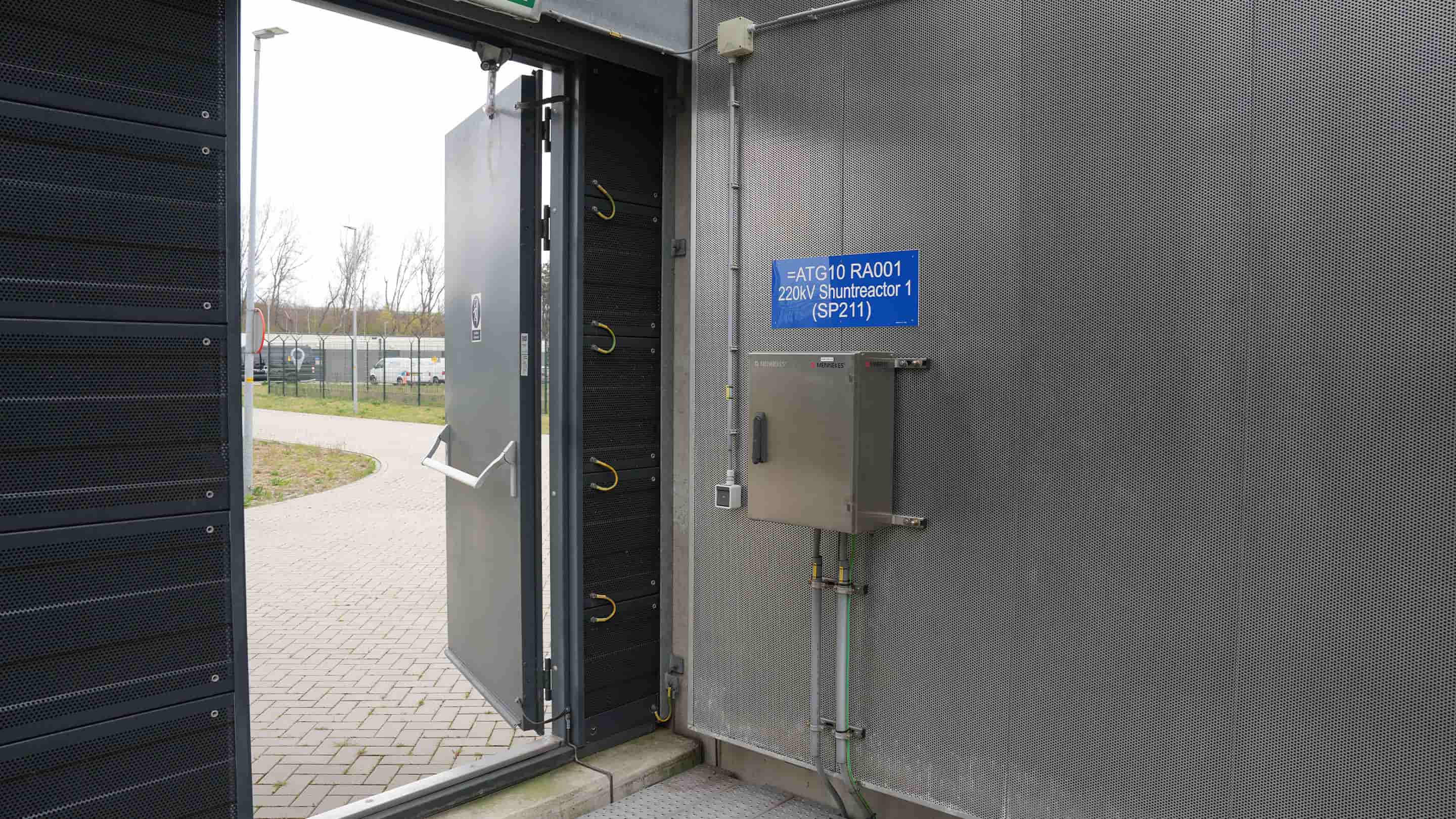 Open M-series door by Merford from inside the noise control enclosure at TenneT.