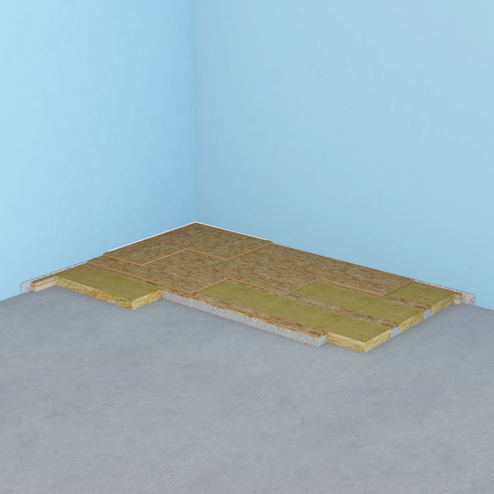 Akoestifloor MXR sound-insulating building system by Merford.