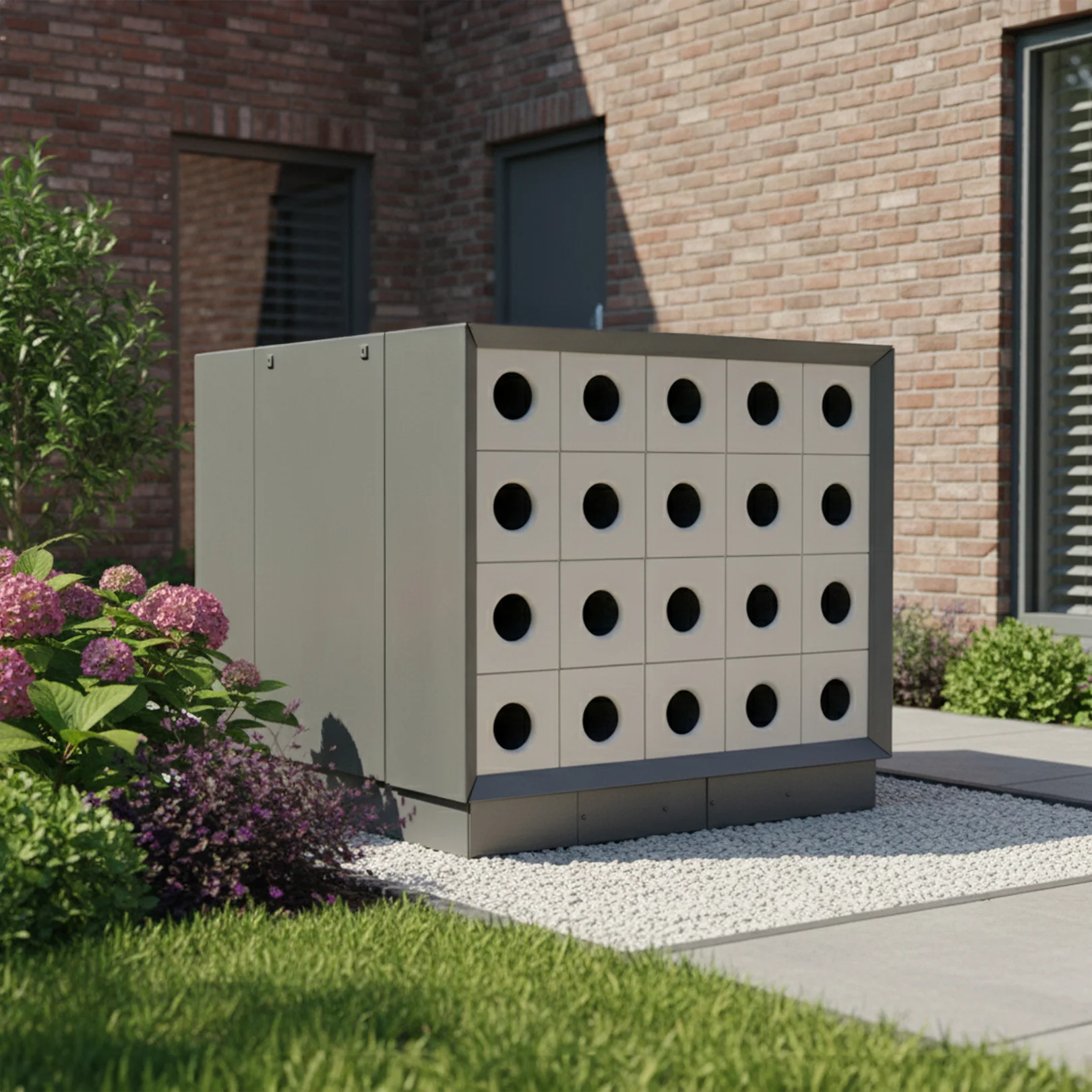 ACE enclosure for heat pumps and air conditioning units by Merford.