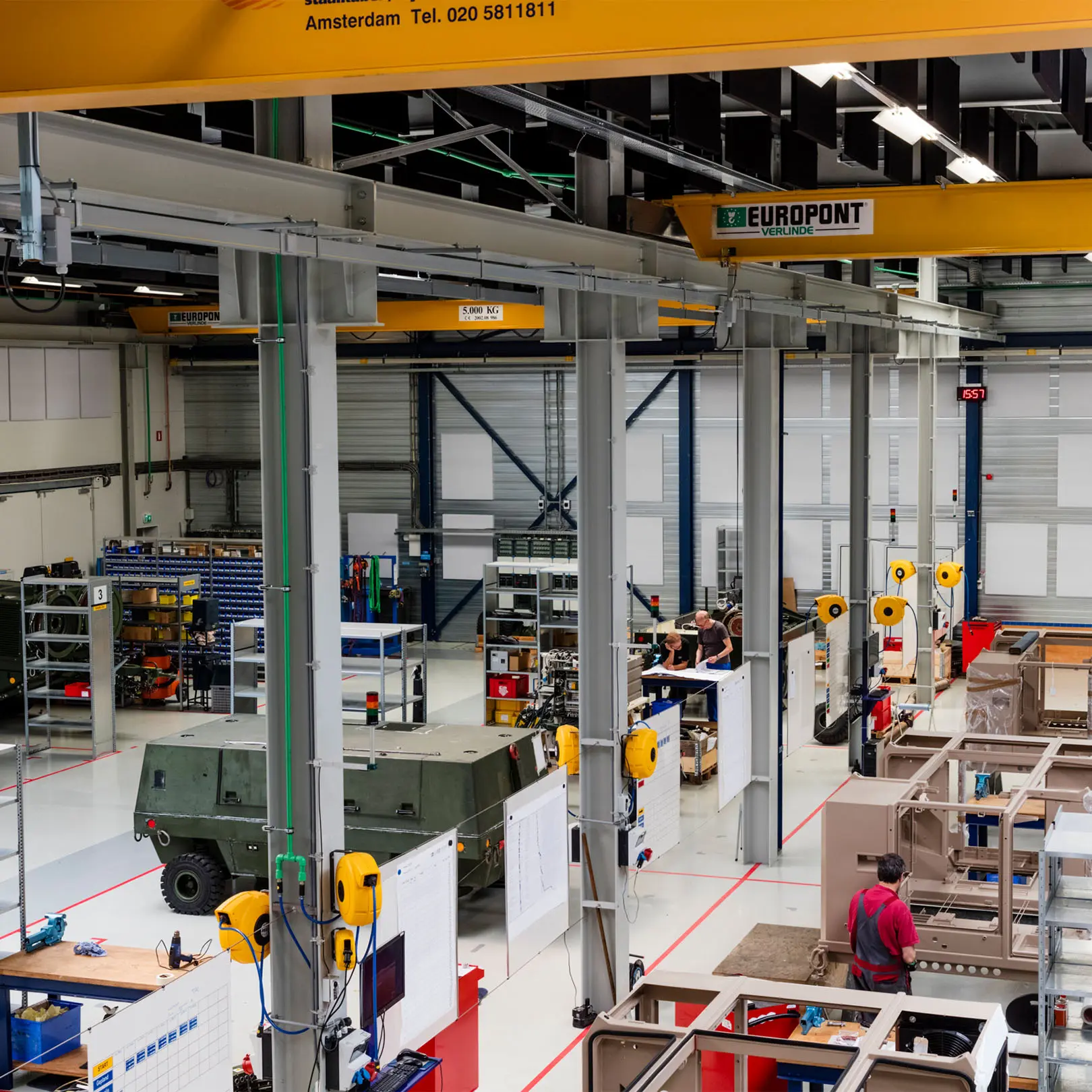 Sun test systems inside production hall.