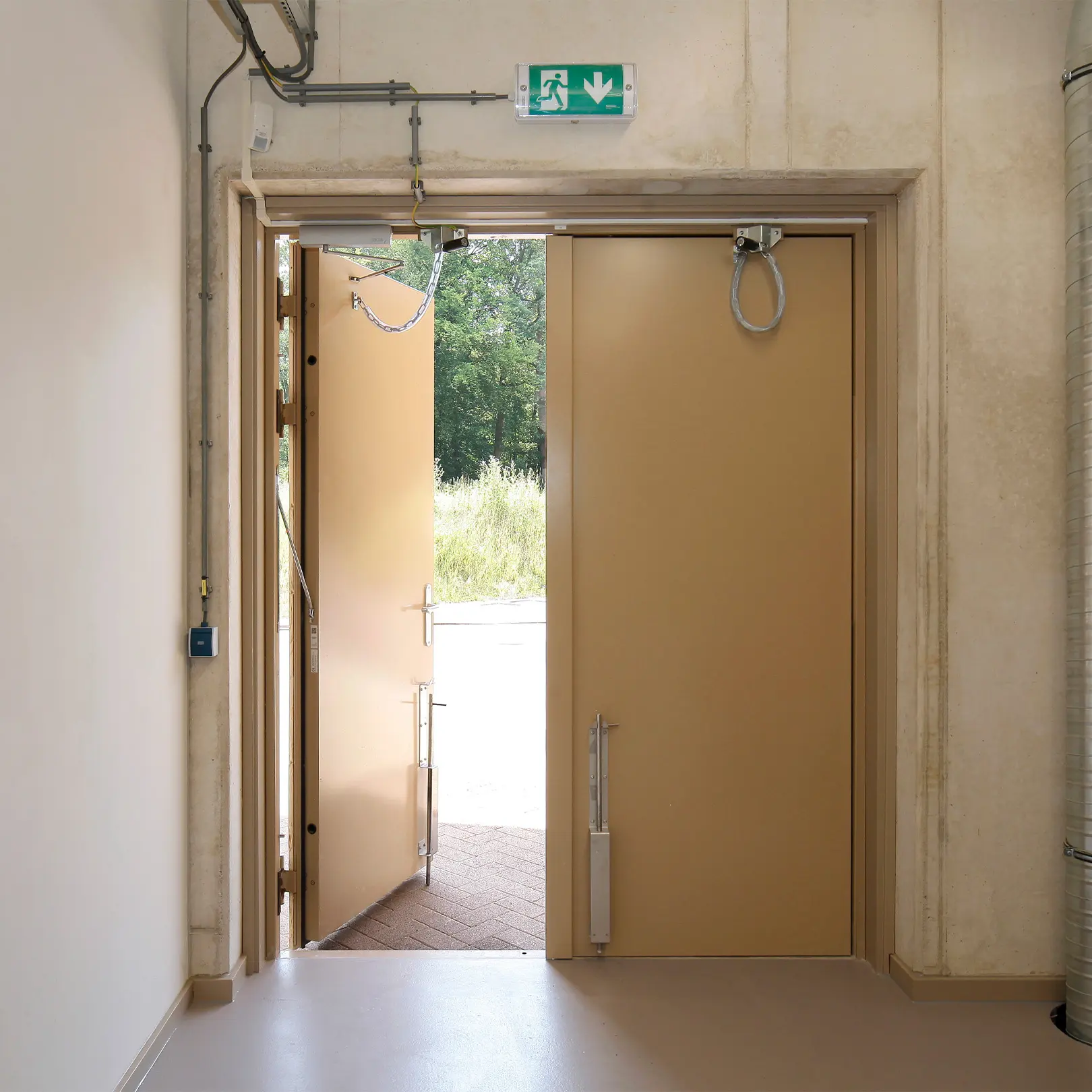 Open safety door at Vitens van Heek in Zeddam.