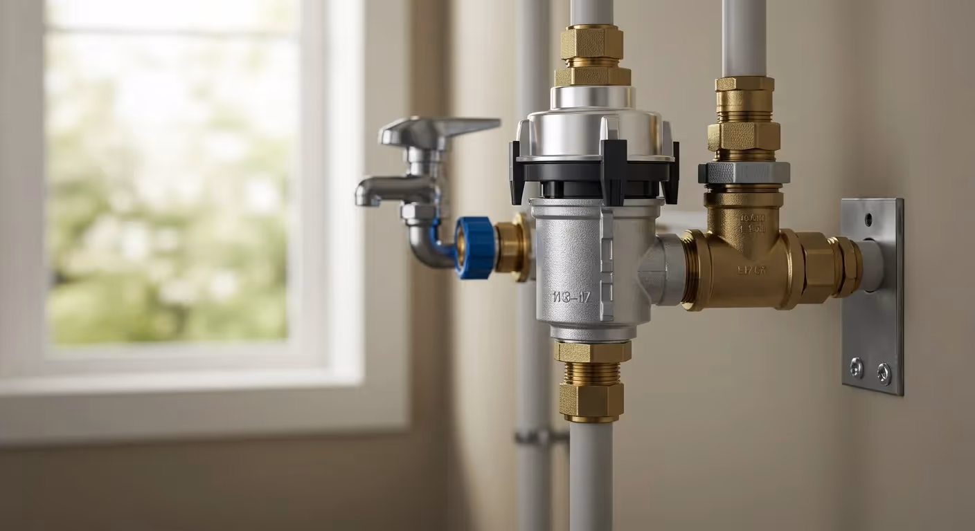 Water pipe with backflow prevention valve.