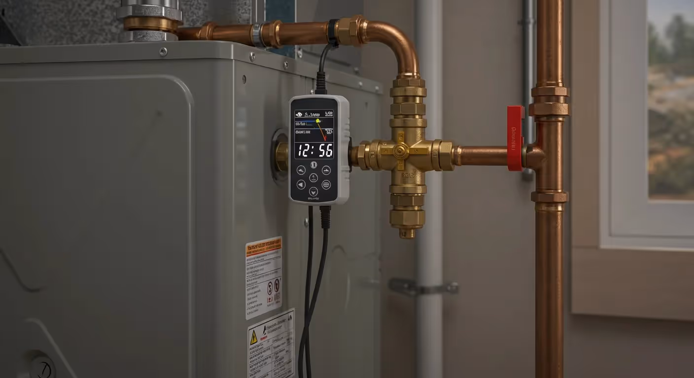 Device monitors valves on furnace pipes.