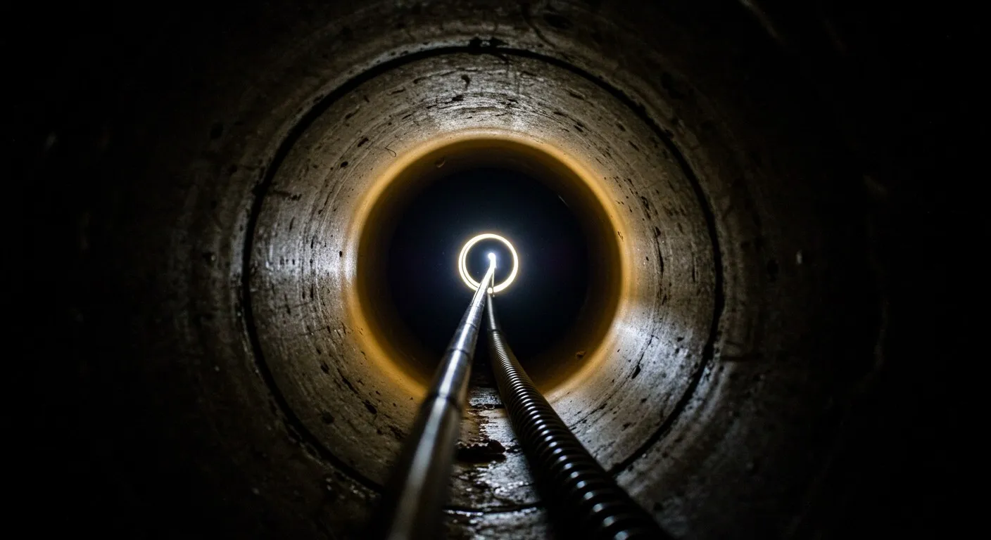 View looking up a sewer video inspection