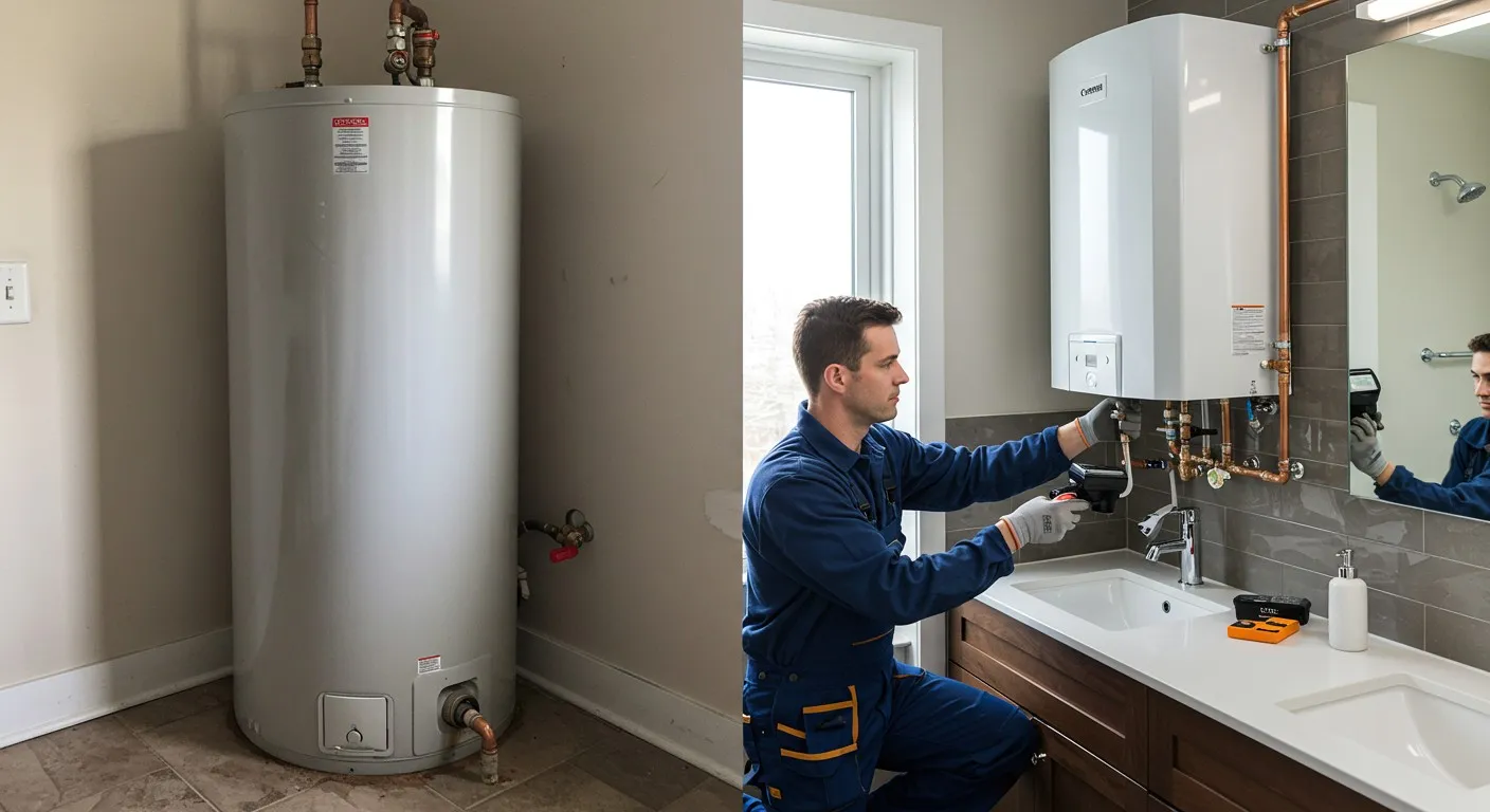 Replacing tank water heater with tankless.