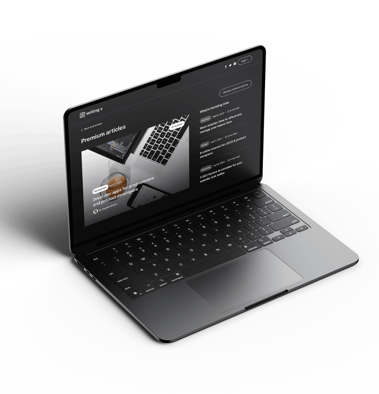 Get Access To Our Premium Content - Writing X Webflow Template