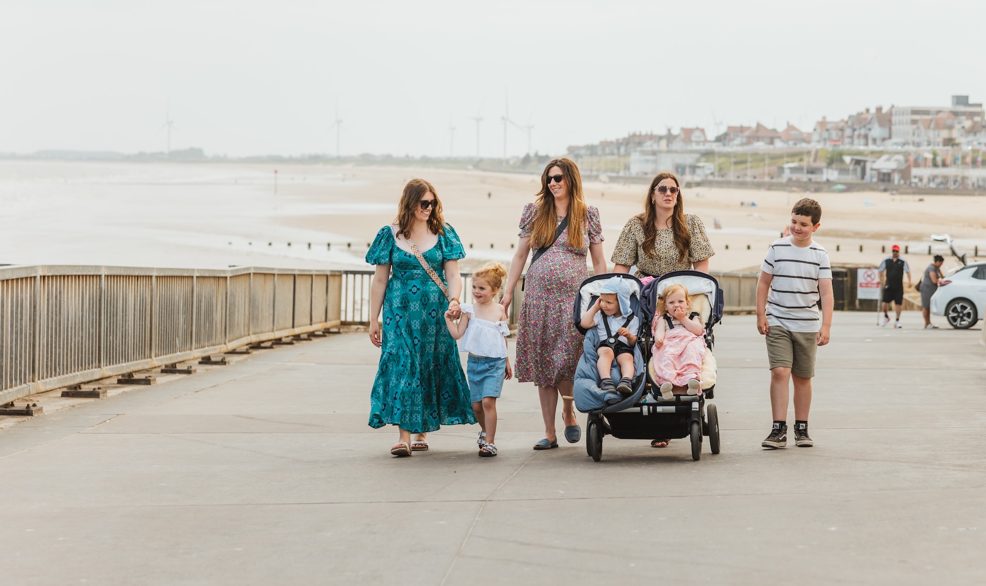 women and children walking in bridlington