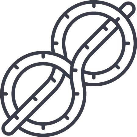 Illustration of a figure-eight rope knot with markings along the rope.