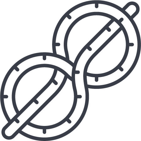 Illustration of a figure-eight rope knot with markings along the rope.