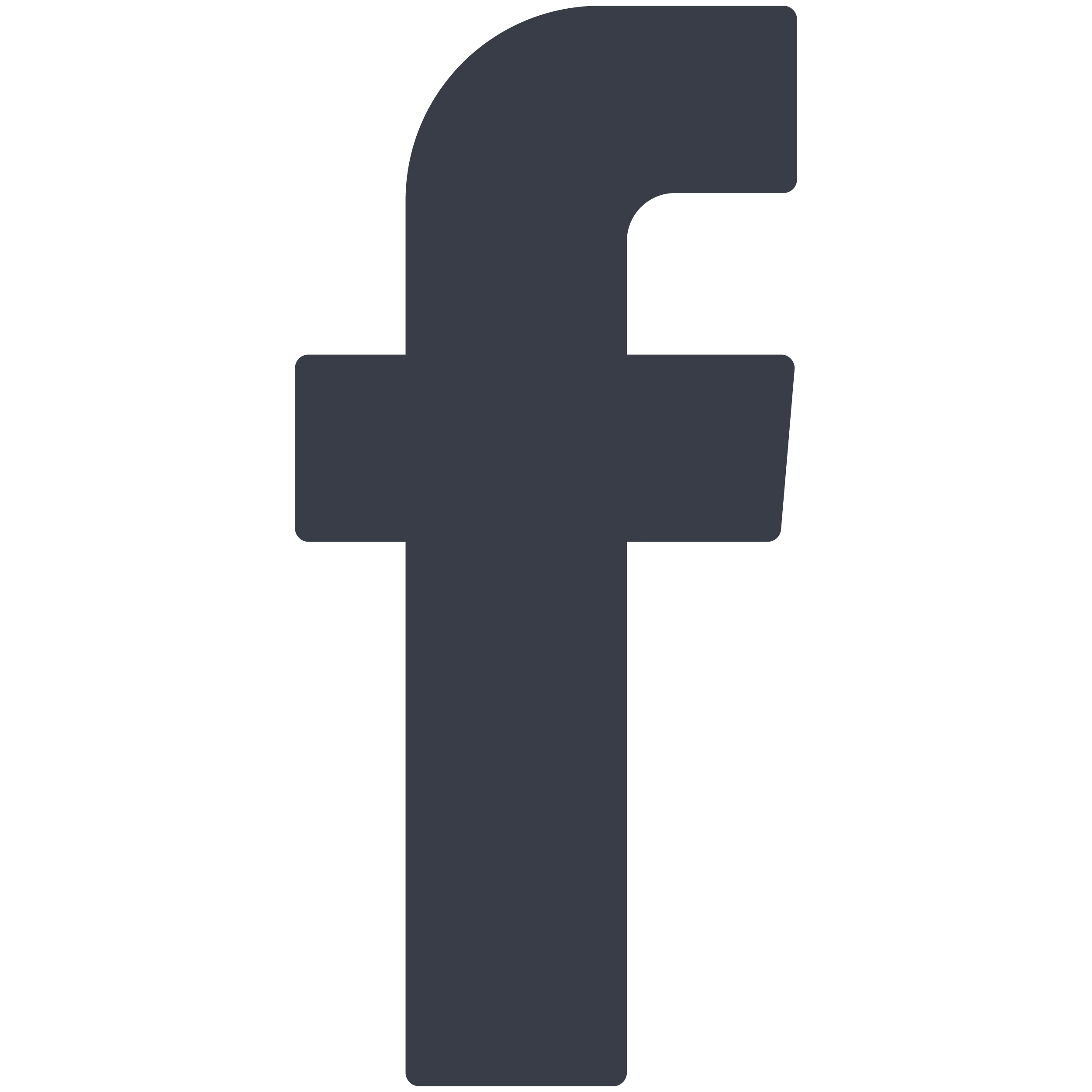 Dark grey Facebook logo on transparent background.
