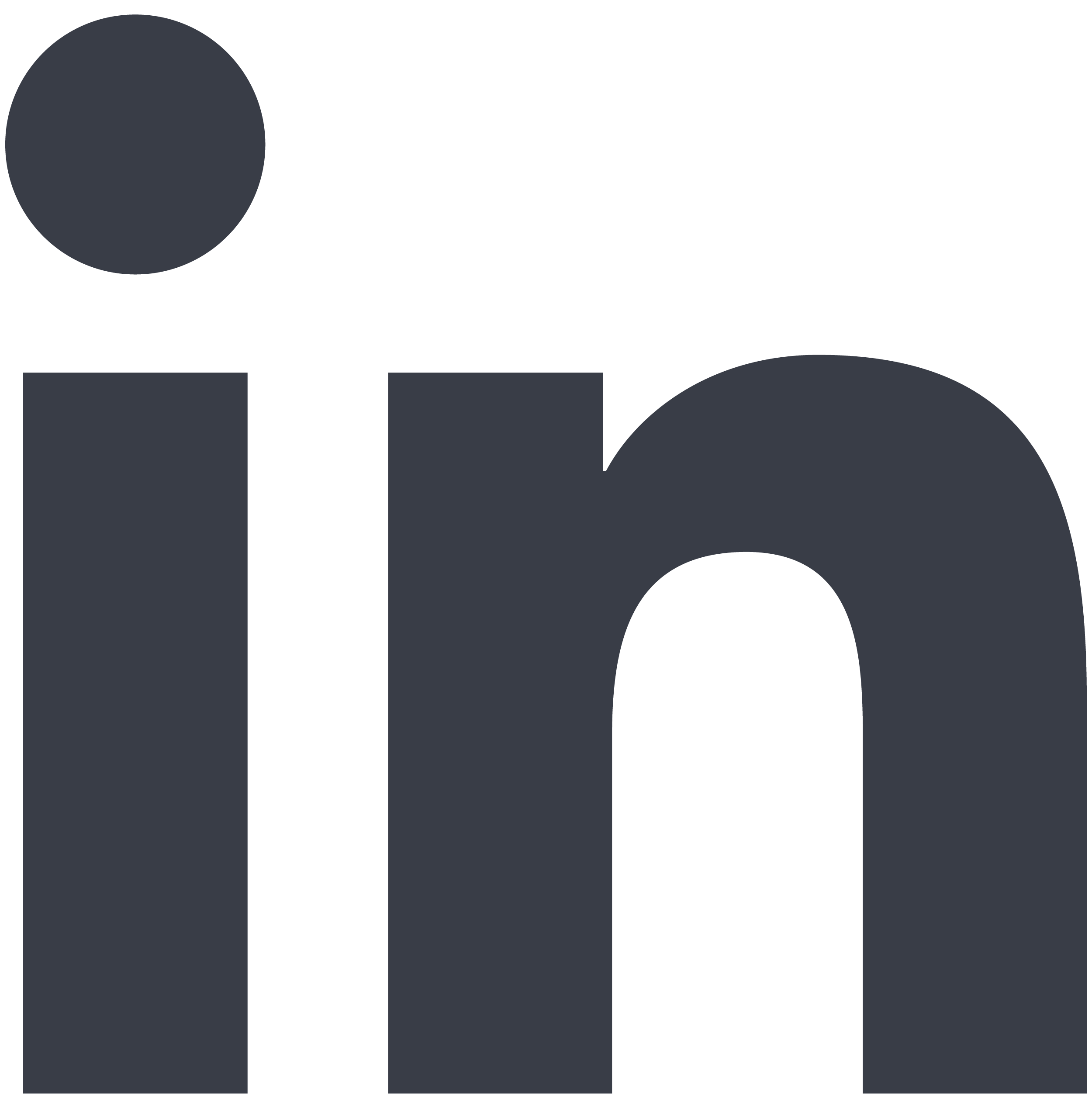 LinkedIn logo with lowercase 'in' in dark grey.