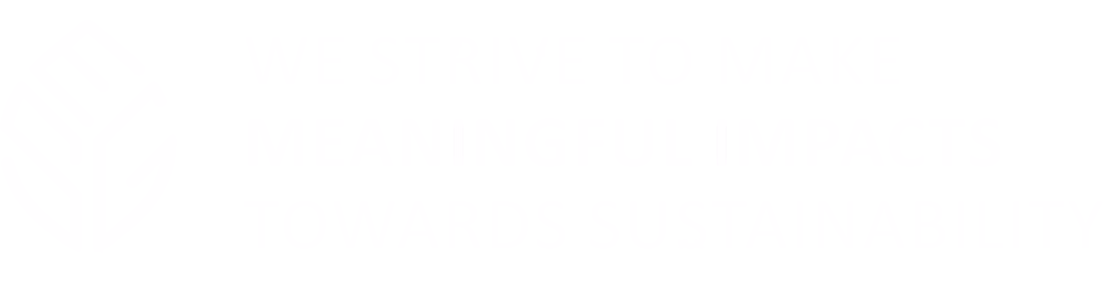 ESG logo with the text 'We strive to make meaningful impacts towards sustainability' in white on a black background.