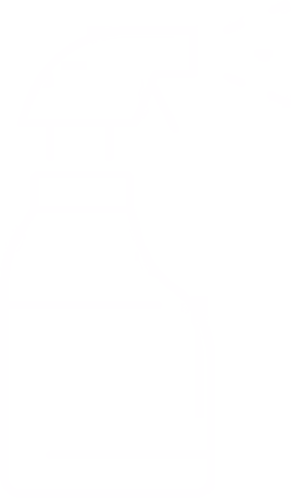 White icon of a test tube inside a beaker, symbolizing cleaning and chemicals.