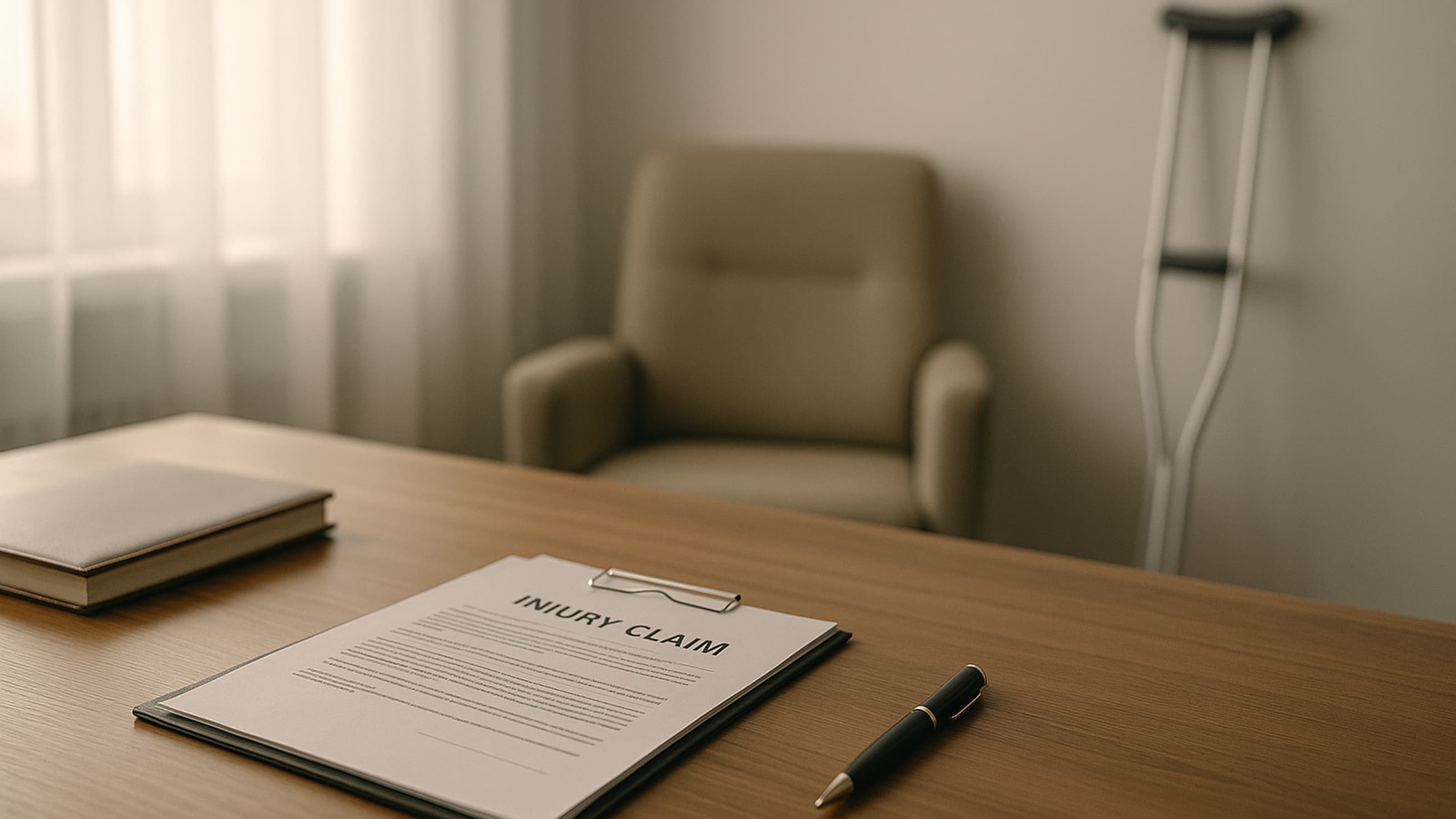Personal injury attorney helping client with legal case
