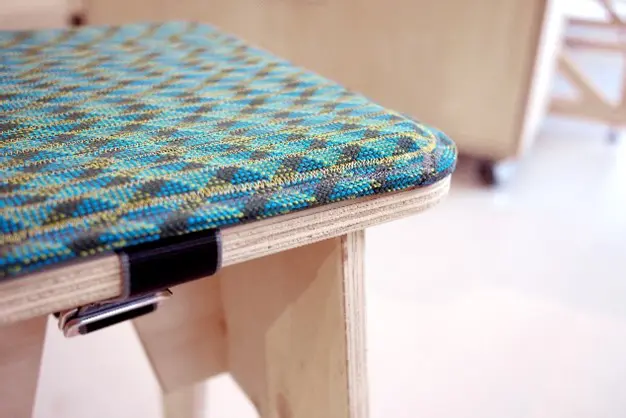 The upholstery was made from decommissioned climbing ropes