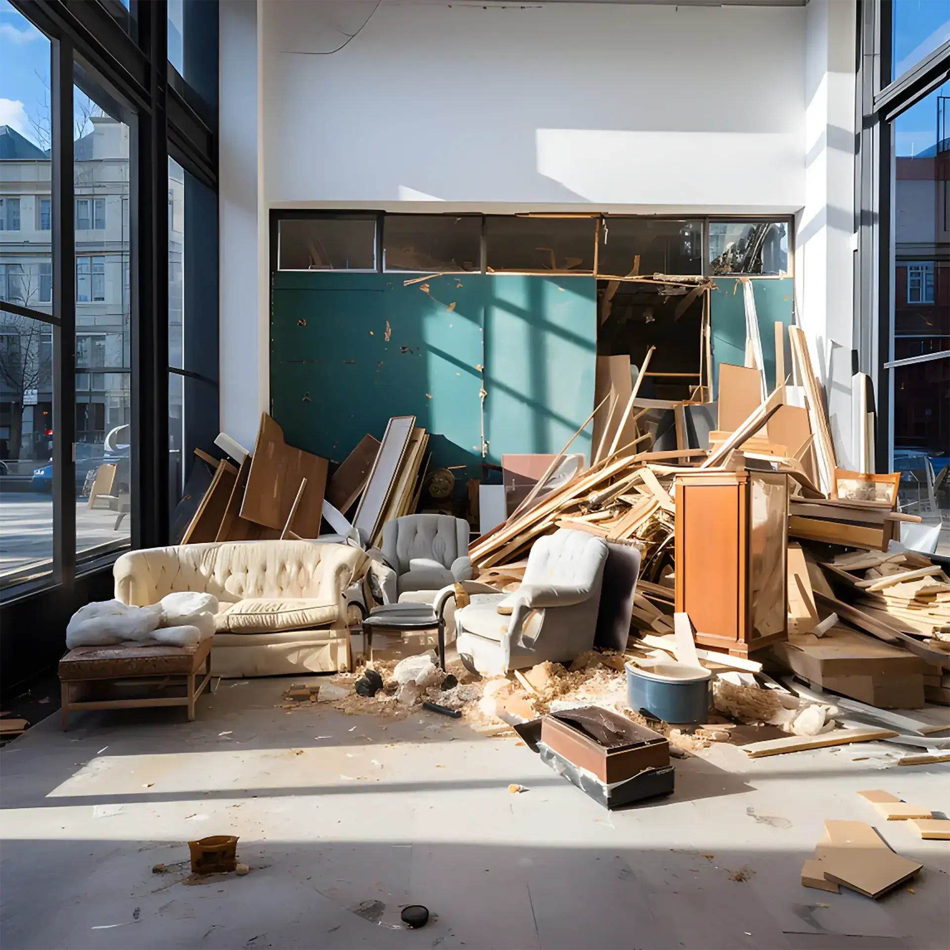 Addressing waste in commercial interior design