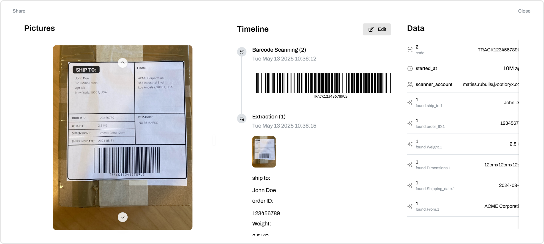 Mobile data gathering report