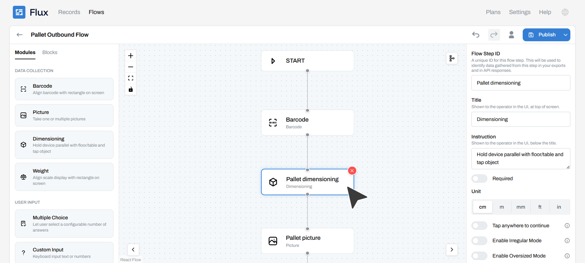 logistics flow builder | Flux