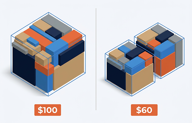 3D cost aware cartonization