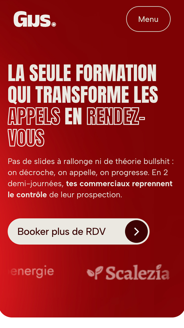 Augustin Tonnel webflow landing page on smartphone
