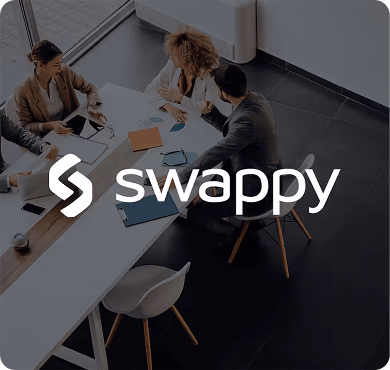 Swappy logo on mood visuals
