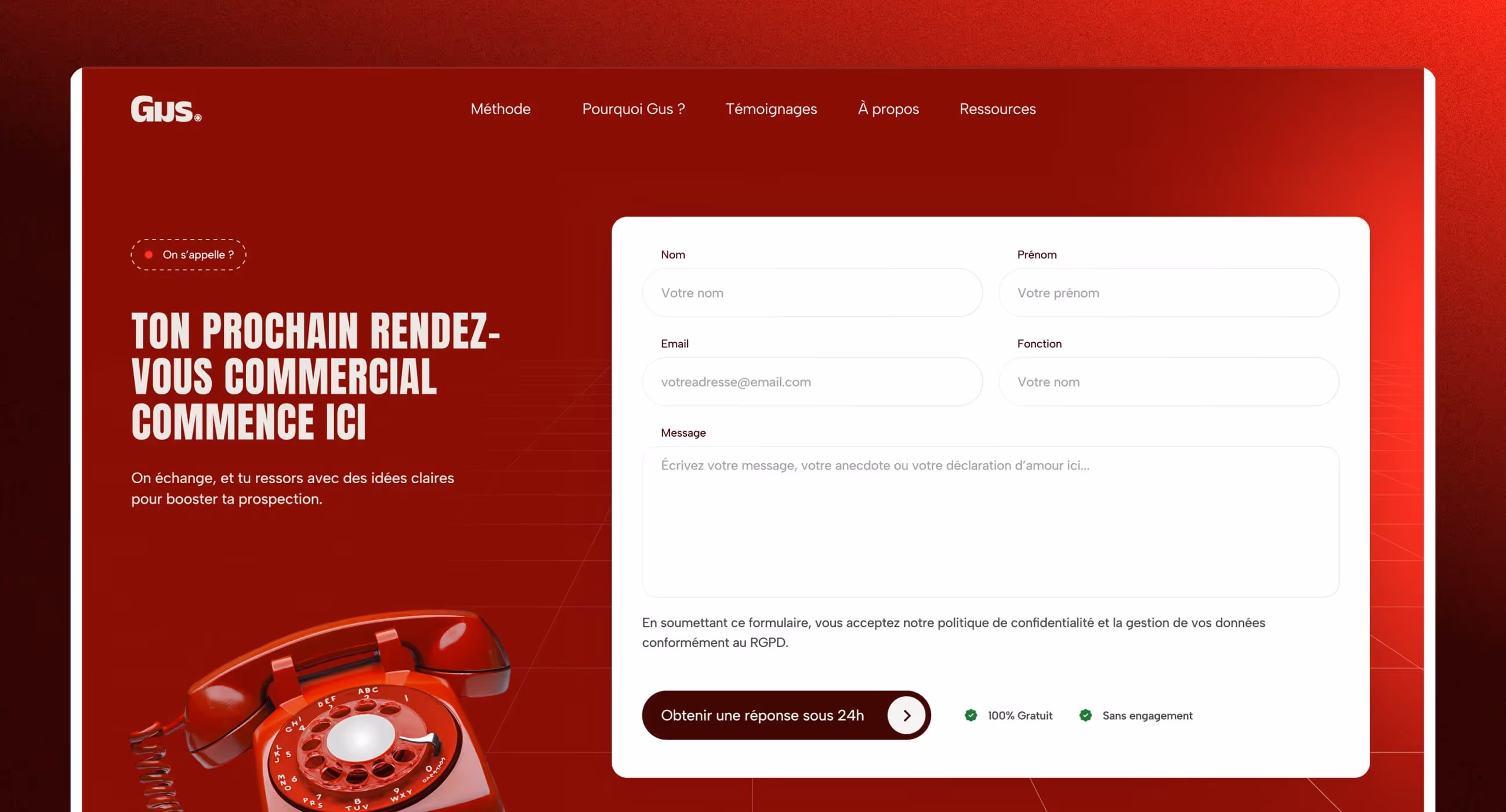 Augustin Tonnel landing page on mockup