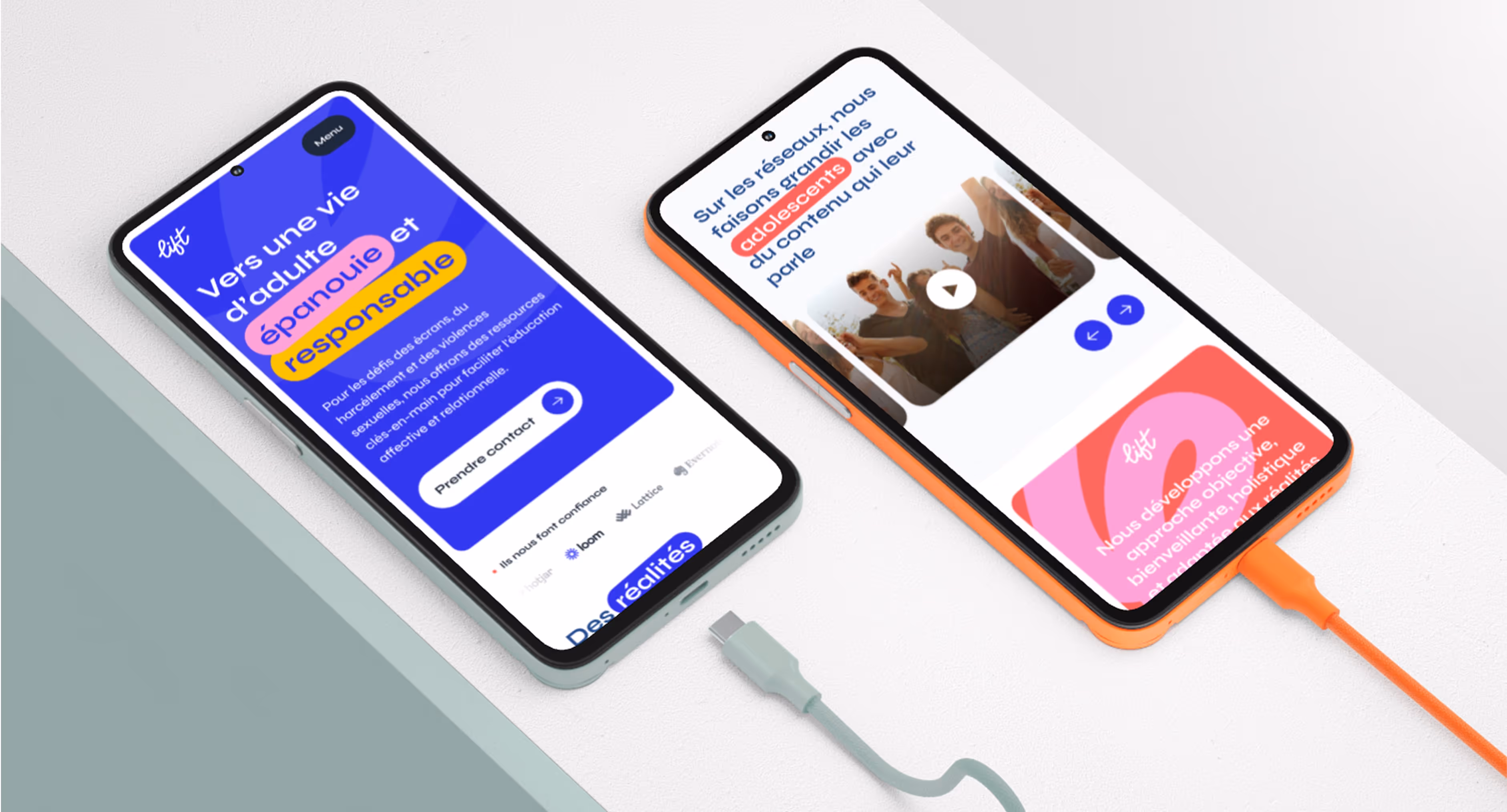 Visual of the Lift flow website on a mockup