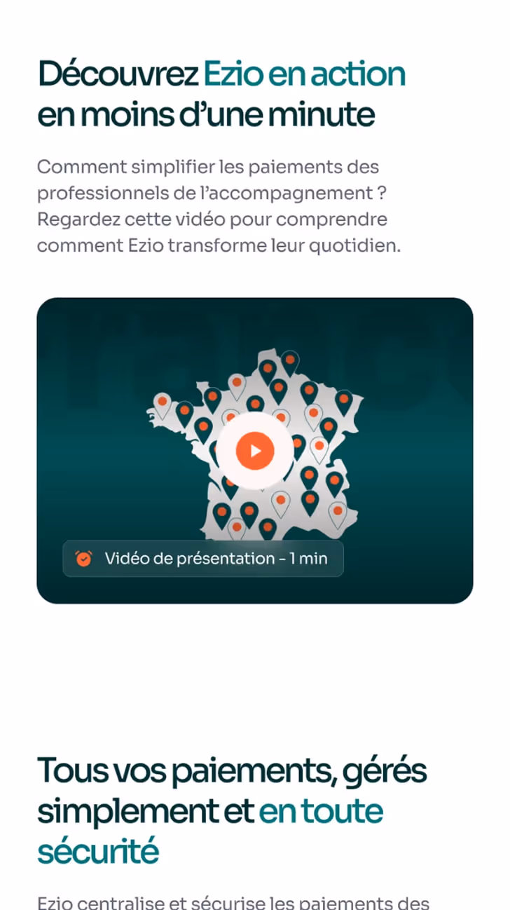 Visual of the Ezio webflow site on smartphone 02