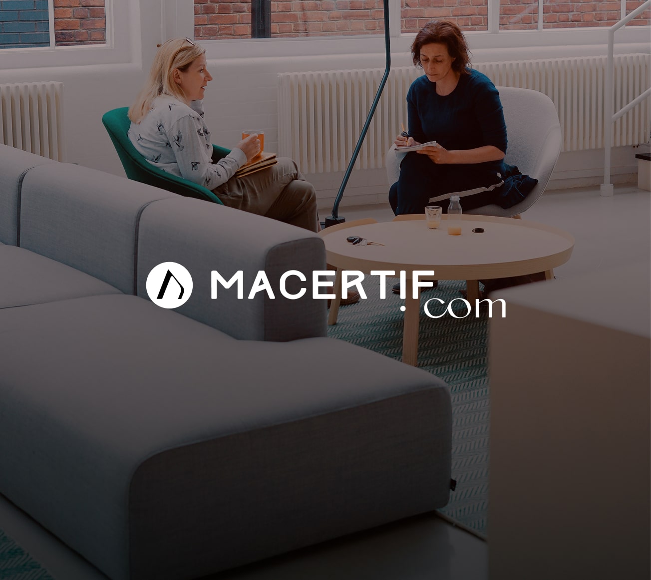 Macertive logo on ambient visual